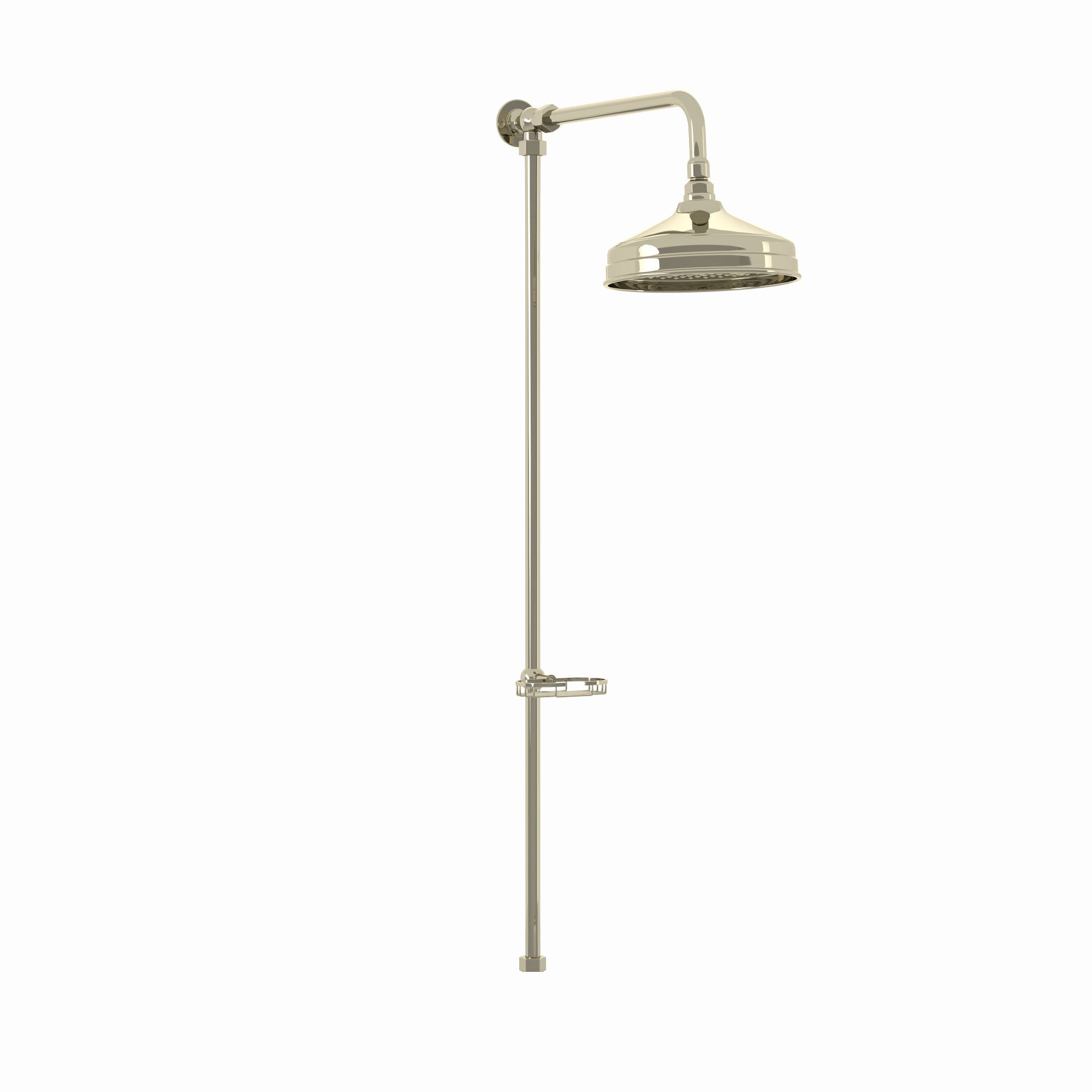Downton traditional shower riser rail kit with soap dish watercan head 200mm - English gold - Showers